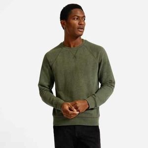 Everlane Mens Lightweight French Terry Crew Neck Sweatshirt Green Size Small